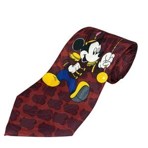 Mickey Unlimited Tie Mens One Size Red Disney Mickey Mouse Marching Band Necktie